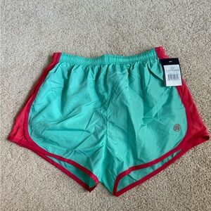 Lauren James Athletic Shorts Teal and Pink Performance Wear